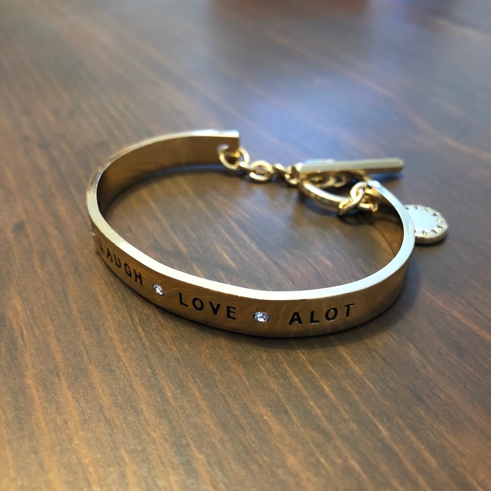 BCBGeneration Gold Crystal Bangle Cuff Bracelet